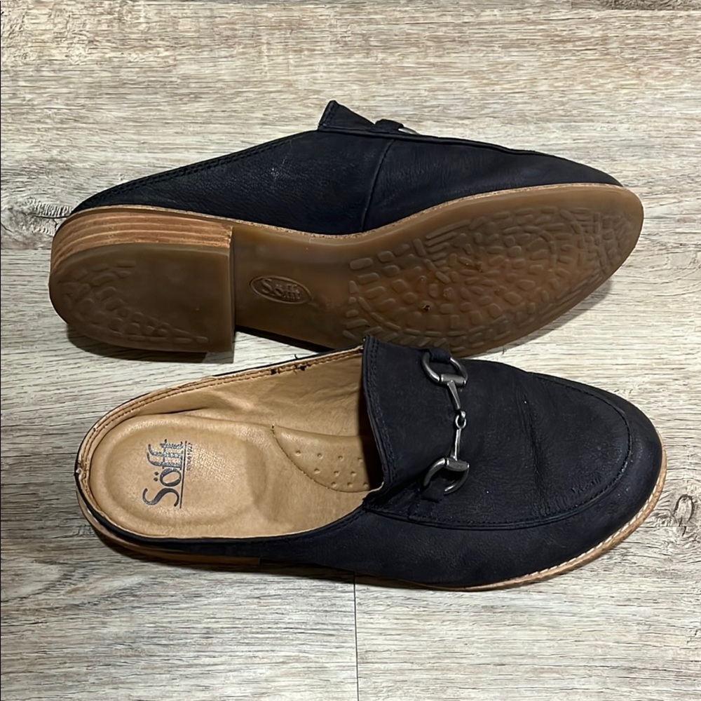 Sofft Leather Naoko Mule Slip On Women’s Shoes Size 10 Deep Navy
